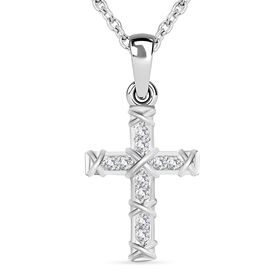 Weißer kubischer Zirkonia-Anhänger mit 50cm Kette - 0,28 ct.
