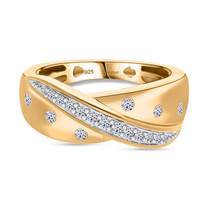 LUXURIANT DIAMOND - Lab Grown Diamant SI-GH Ring 925 Silber Gelbgold Vermeil (Gr&ouml;&szlig;e 21.00) ca. 0.25 ct