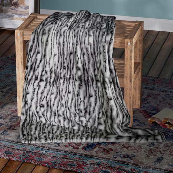 Serenity Night- wolkenweiche Kunstfell-Sherpa-Decke, Weiß image number 6