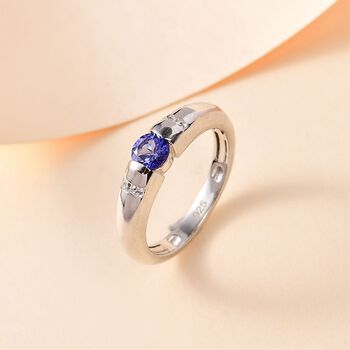 AA Tansanit und Zirkon Ring- 0,39 ct.