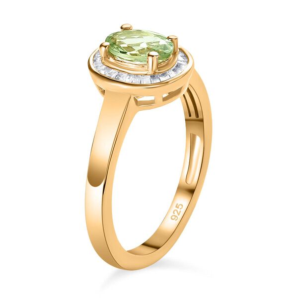 AA Merelani Mint-Granat und weißer Diamant-Ring, 925 Silber Gelbgold Vermeil (Größe 18.00) ca. 1.02 ct image number 5