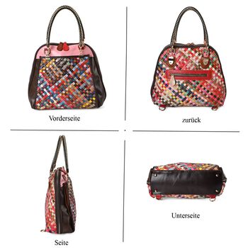 Chaos by Elsie - 100% Echtleder gewebter Tasche mit RFID-Schutz, 31x28x12 cm