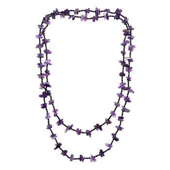 Afrikanische Amethyst und schwarze Spinell 91cm Halskette - 255 ct.