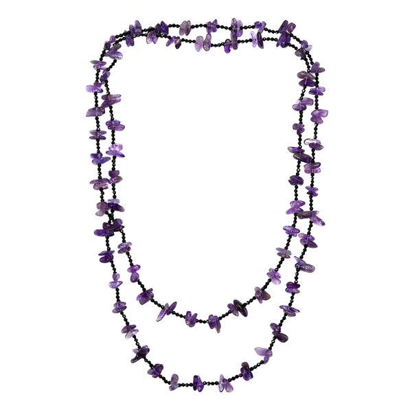 Afrikanische Amethyst und schwarze Spinell 91cm Halskette - 255 ct. image number 4