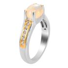 Natürlicher Äthiopischer Opal und Zirkon Ring 925 Silber zweifarbige Überzug image number 3