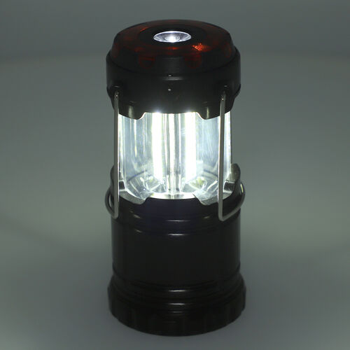 LED Laterne mit Taschenlampe, zusammenklappbar, 3xAAA (nicht inkl.), Größe 6,8x6,8x10 cm, Schwarz image number 1