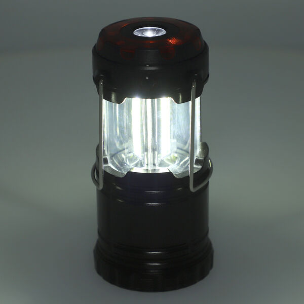 LED Laterne mit Taschenlampe, zusammenklappbar, 3xAAA (nicht inkl.), Größe 6,8x6,8x10 cm, Schwarz image number 1
