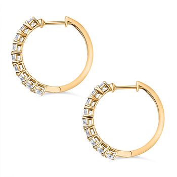 D'Joy Moissanit Ohrringe, 925 Silber 750 Gelbgold Vermeil - 1,85 ct.