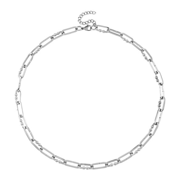 DESIGNER INSPIRIERT - 2er Fancy 316L Edelstahl Ketten Set ca. 50 cm ca. 2,26g, Silberfarben image number 6