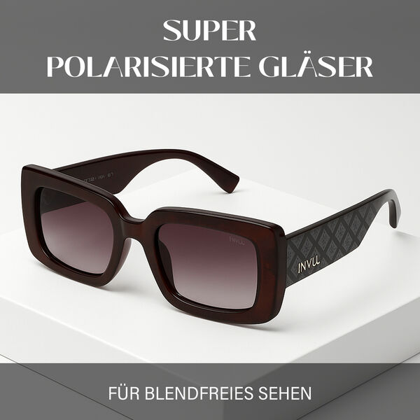 SOLE UND LUCE Swiss Eyewear Damen Sonnenbrille, Transparenter Rahmen, Polarisierte Gl&auml;ser, UV400 Schutz, Cassis image number 1