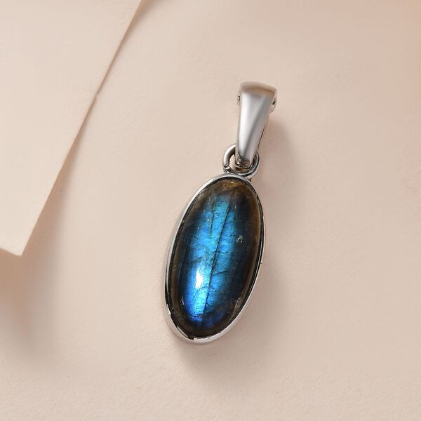 AAA Labradorit Anhänger, Edelstahl ca. 10.44 ct image number 3