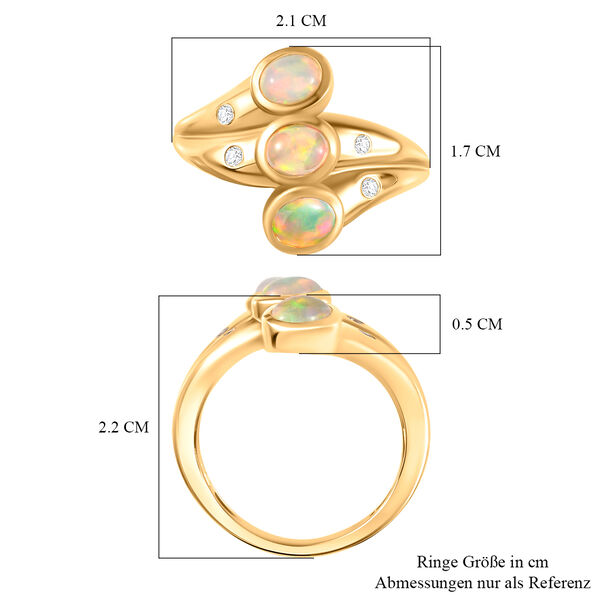 AA Natürlicher, äthiopischer Welo Opal und Zirkon-Ring - 0,76 ct. image number 8