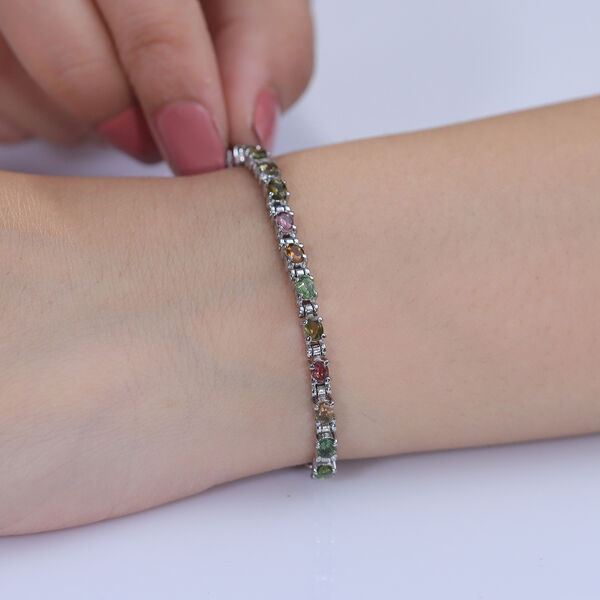 EVER TRUE Mehrfarbig-Turmalin Armband ca. 15 cm + 4 cm Extender, 316L Edelstahl ca. 3,48 ct. image number 3