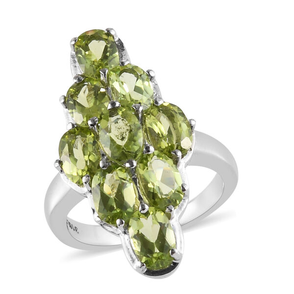 Nat&uuml;rlicher Peridot Ring Edelstahl  ca. 4,58 ct image number 4