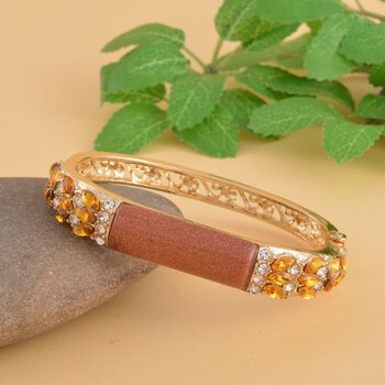 Gold Sandstein, Kristall Armreif ca. 18 cm  Std Gelb