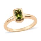 Peridot Solitär Ring 925 Silber 585 Vergoldet image number 3