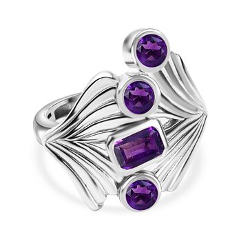 Afrikanischer Amethyst Ring Messing (Gr&ouml;&szlig;e 18.00) ca. 1,27 ct