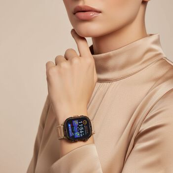 H19 Smartwatch, 2.01 Zoll HD-Display, Khaki Silikonarmband