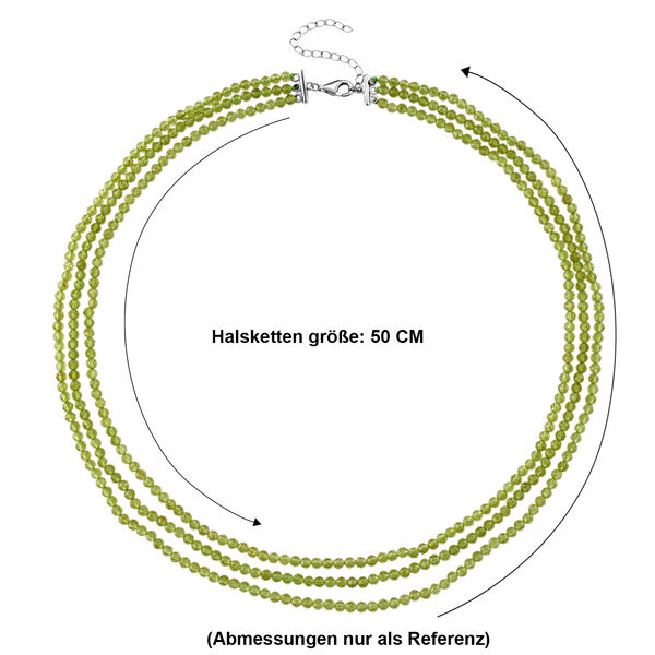 D'Joy Peridot Halskette Flexibles (ca. 50 cm) 925 Silber rhodiniert ca. 110,00 ct. image number 5