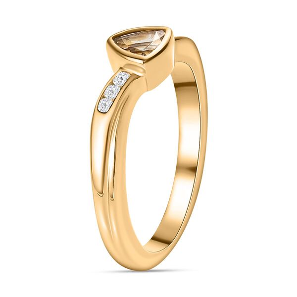 AA nat&uuml;rlicher, goldener Tansanit und Zirkon-Ring - 0,53 ct. image number 5