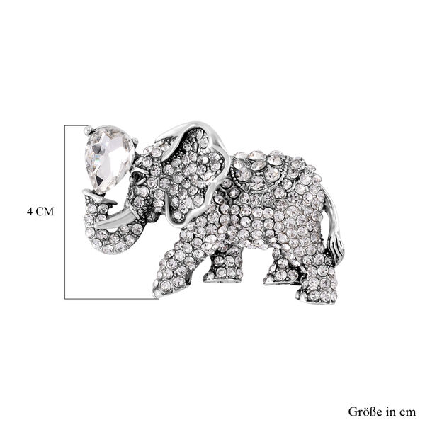 Schwarzer Kristall, Wei&szlig;er Kristall Brosche  Antik-silber-Plattierung image number 4