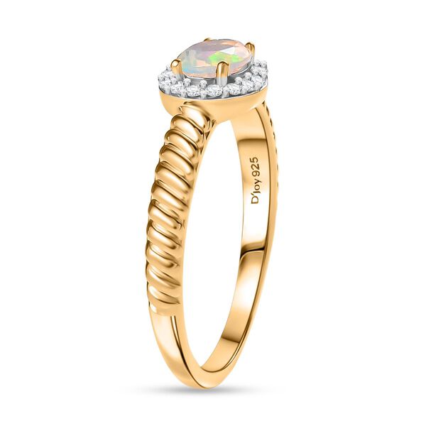 D'Joy AA nat&uuml;rlicher, &auml;thiopischer Welo Opal und Zirkon Ring - 0,67 ct. image number 4