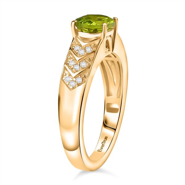 Peridot, Weißer Zirkon Ring Nickelfreies Messing (Größe 19.00) ca. 1,38 ct image number 4