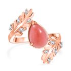 AA Vinicunca-Peruanischer-Opal, Weißer Zirkon Ring 925 Silber 750 rosévergoldet (Größe 21.00) ca. 1.88 ct