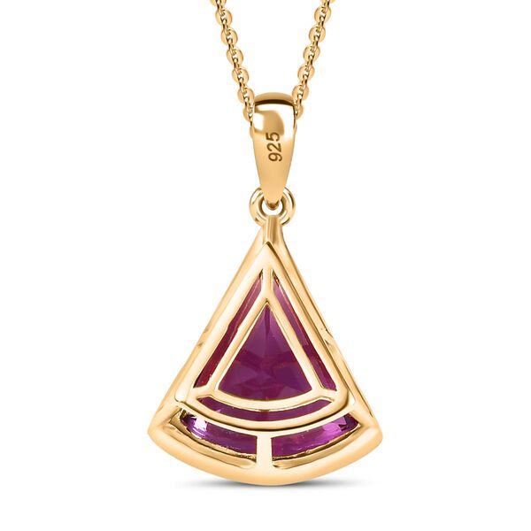 Afrikanischer Amethyst Anh&auml;nger mit Kette, 925 Silber Gelbgold Vermeil ca. 5.45 ct image number 5