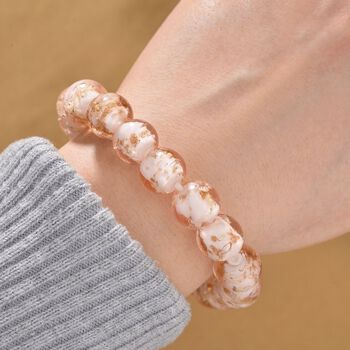 Flexibles wei&szlig;es Armband im Murano-Stil