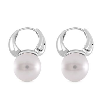 Wei&szlig;e Muschelkernperle Ohrringe