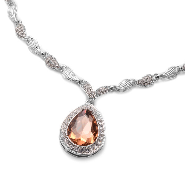 Simuliertes, braunes und wei&szlig;es Kristall-Schmuckset - 55,53 ct. image number 4