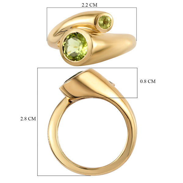 Nat&uuml;rlicher Peridot-Ring, 925 Silber vergoldet  ca. 1,51 ct image number 7