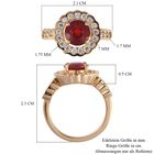 Mexikanischer Kirschfeuer-Opal und Zirkon Halo Ring 925 Silber 585 Vergoldet image number 5
