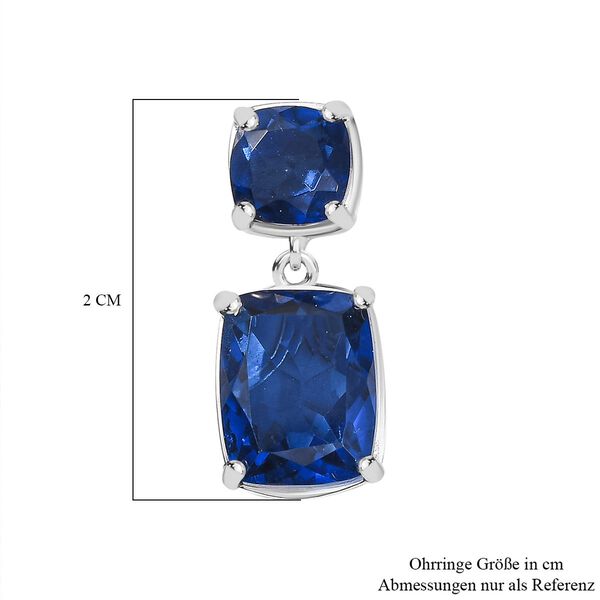 Ceylonfarbene blaue Quarz Triplett Ohrringe - 9,03 ct. image number 6
