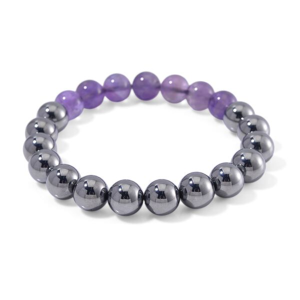 Flexibles Terahertz und afrikanisches Amethyst Armband - 140 ct. image number 3