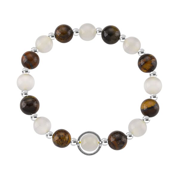 3er Set - Gelbes Tigerauge, Erstellt weißes Katzenaugen Armband, ca. 175.00 ct image number 3