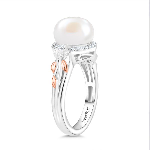 S&uuml;&szlig;wasser Perle (9.5-10 mm), Wei&szlig;er Zirkon Ring, Messing (Gr&ouml;&szlig;e 17.00) image number 5