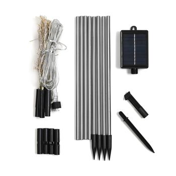 Set aus 4 solarbetriebenen Gartenlichtern in Feuerwerksform, 8 Leuchtmodi, 80 cm
