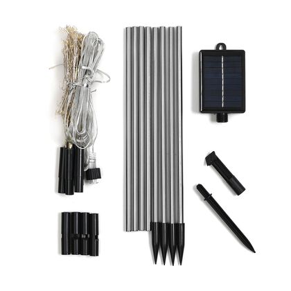 4er-Set Solar-Gartenlichter in Feuerwerksform mit 8 Leuchtmodi und Lichtsensor, mit Erdspie&szlig;, 80 cm, Schwarz
