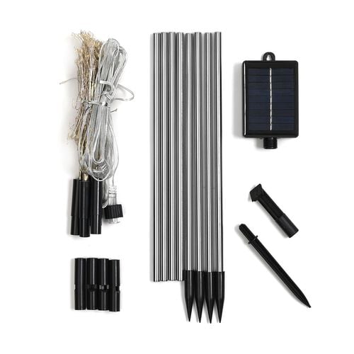 4er-Set Solar-Gartenlichter in Feuerwerksform mit 8 Leuchtmodi und Lichtsensor, mit Erdspieß, 80 cm, Schwarz image number 0