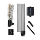 4er-Set Solar-Gartenlichter in Feuerwerksform mit 8 Leuchtmodi und Lichtsensor, mit Erdspieß, 80 cm, Schwarz