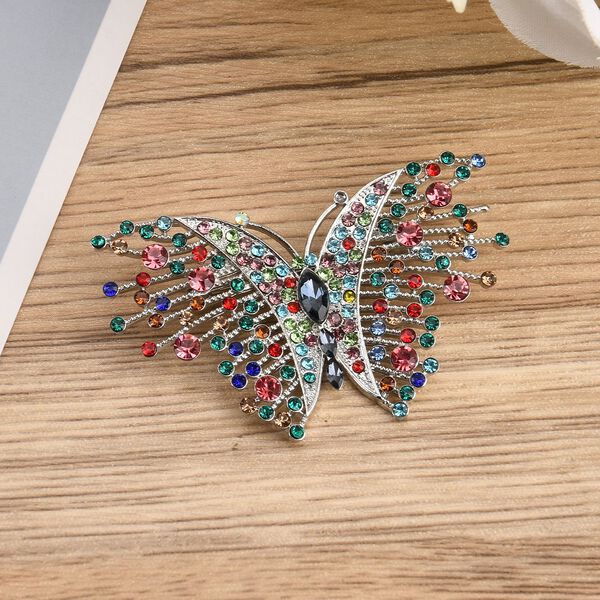 Mehrfarbiger Kristall Brosche image number 1