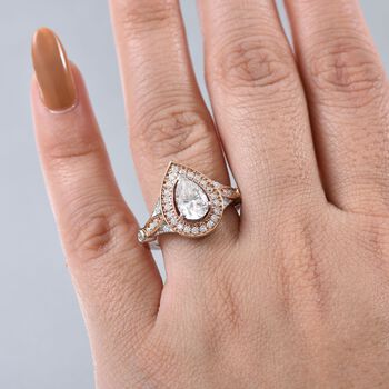 Zweifarbiger Moissanit Ring - 1,75 ct.