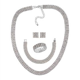 Weißer Kristall Schmuckset Reines Messing