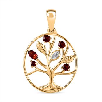 Nat&uuml;rlicher Mosambik Granat und Zirkon-Anh&auml;nger - 0,59 ct.