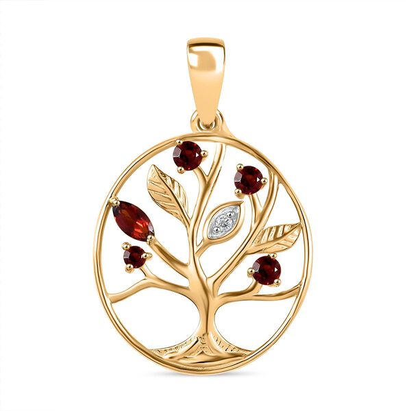 Nat&uuml;rlicher Mosambik Granat und Zirkon-Anh&auml;nger - 0,59 ct.