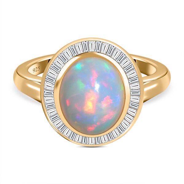 AA nat&uuml;rlicher, &auml;thiopischer Welo Opal und Diamant-Ring - 2,68 ct.
