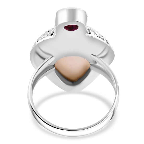Royal Bali Kollektion - Ox-Bone, afrikanischer Rubin und Chromdiopsid Ring - 1,49 ct. image number 4