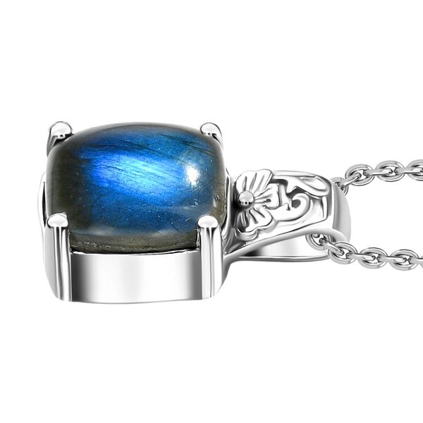 4er Set- AAA Labradorit Ohrringe, Anh&auml;nger mit Kette (ca. 50 cm) und Ring (Gr&ouml;&szlig;e 20.00), Schmuckset, Reiner Edelstahl ca. 15.00 ct image number 8